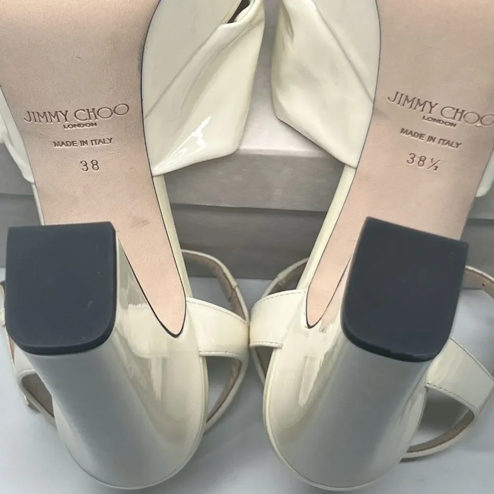 Jimmy Choo Patent Leather Ankle-Strap Platform Sandals